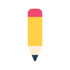 Illustration vector graphic icon of Pencil. Flat Style Icon. Education Themed Icon. Vector illustration isolated on white background. Perfect for website or application design.