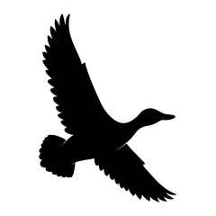 silhouette of a duck