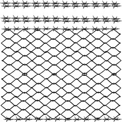 Fototapeta premium chain link fence and vector wire