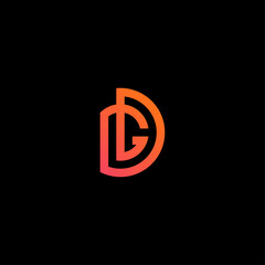 modern unique style GD letter logo