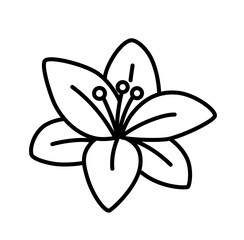 Cute lily outline icon
