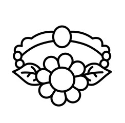Cute bracelet flower outline icon