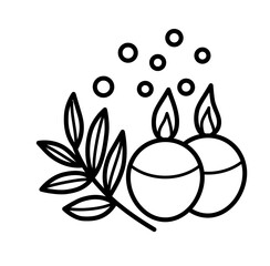 Cute candle therapy outline icon