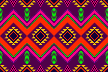 Geometric Native Americans tribal Oriental ethnic seamless pattern traditional background Design for native carpet,wallpaper,native clothing,wrapping,batik,fabric,Vector illustration embroidery style.