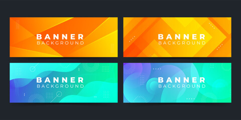 banner background. colorful, elegant gradation, 4 sets of collection