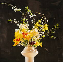 spring bouquet in the white vase