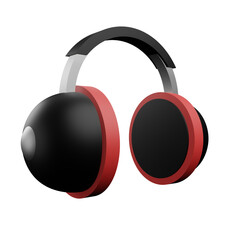 red headphones isolated on white