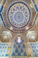 View of ceiling in the Shah-i-Zinda Ensemble, Samarkand, Uzbekistan