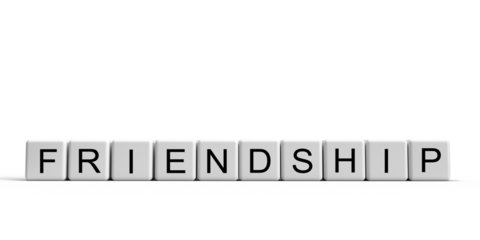 Friendship font text calligraphy cube black white color symbol decoration sign together team love happy woman man female male group funny enjoy concept family boy girl child lifestyle unity diversity