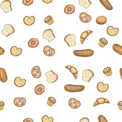 background with cookies seamless pattern bakery