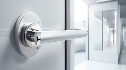 Naklejka premium Special modern chrome door handle so that even the smallest parts radiate elegance. Generative AI Technology 
