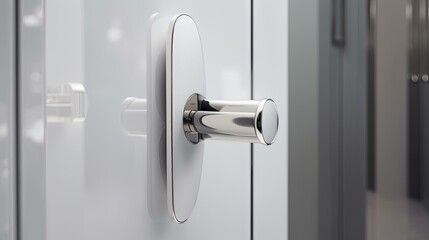 Naklejka premium Special modern chrome door handle so that even the smallest parts radiate elegance. Generative AI Technology 
