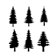 pine tree vector illustration silhouettes collection and wilderness objects to create your own nature scene.