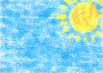 Fototapeta na wymiar 太陽と青空のイラスト