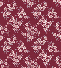 Japanese Pretty Bouquet Vector Seamless Pattern
