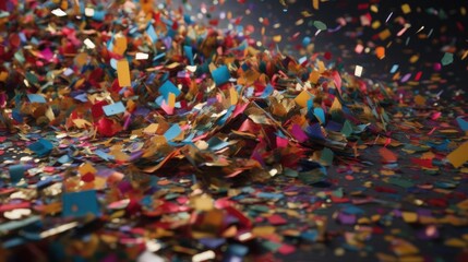 Celebration and confetti party abstract background with space for copy. Generative ai