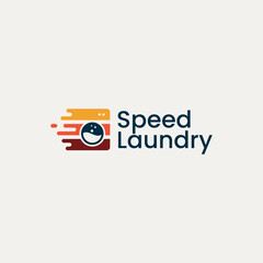 Modern logo combination of speed and washer. Suitable for use for laundry logos.