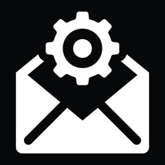 email setting icon, black background