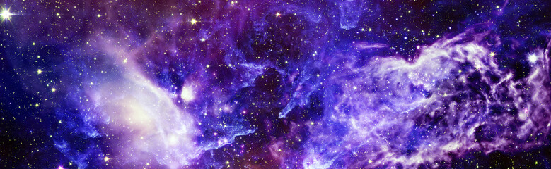 night sky and stars. Panorama view universe space shot of milky way galaxy with stars on a night...