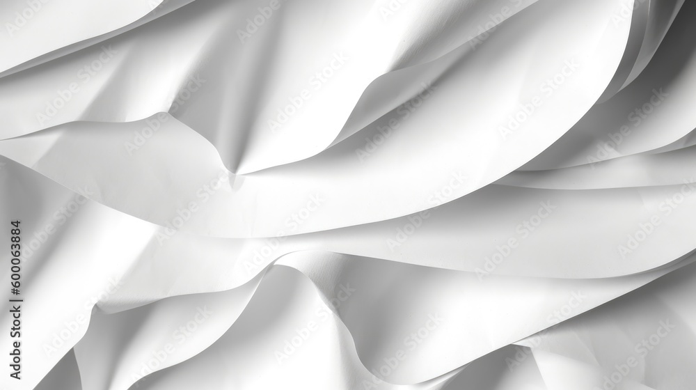 Poster closeup abstract 3d white wave plain paper texture background. generative ai aig21.