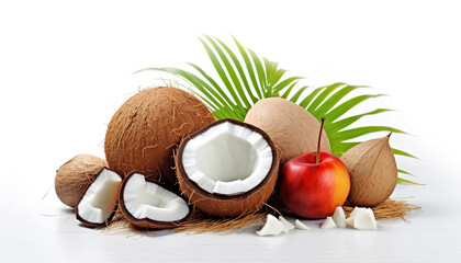 Coconut, Beach, Vacation, Travel Lifestyle, Beach fruits, Coconut tree, Coconut drink, Fruits, Banana, Mango, Pineapple, Coconut leaves, Beach and Coconut, Coconut juice