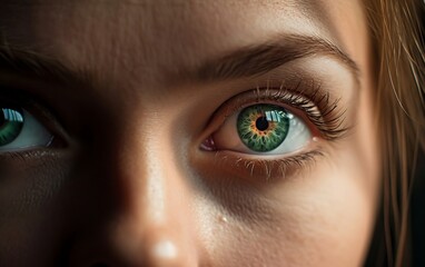 Close up of a female eye, Generative AI