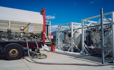 Liquid nitrogen tanks and heat exchanger coils for producing industrial gas