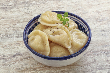 Russian traditional Vareniki - dumplings with potato