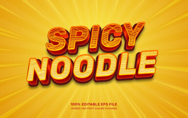 Spicy noodle 3D editable text style effect	
