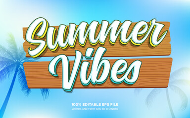 Obraz premium summer vibes editable text style effect