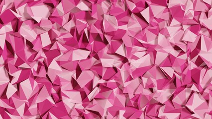 Pink triangled abstract background surface 3d illustration