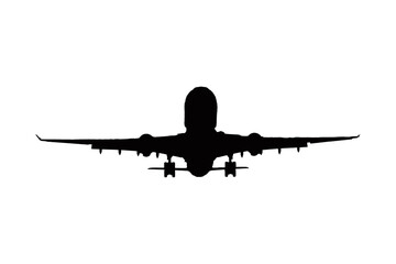 Fototapeta na wymiar Flugzeug Grafik Schwarz Weiß