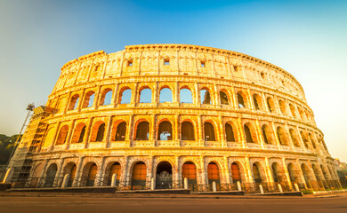 Colosseum at sunset in Rome, Italy