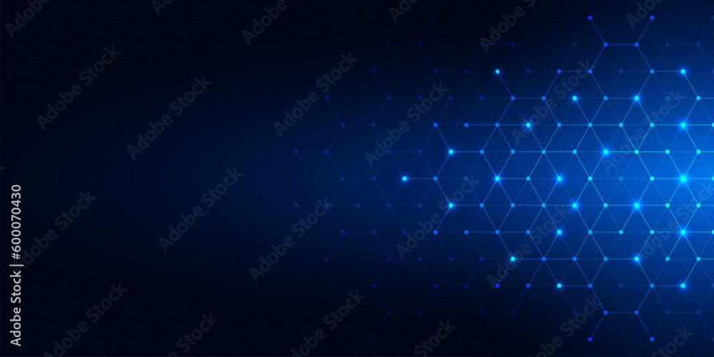 Aufkleber Abstract technology background and design element with hexagons pattern and geometric shapes