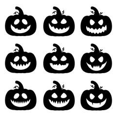 Set of Halloween on a white background for stickers, wall stickers, home decorate and more.