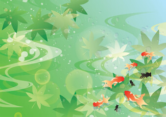 夏　和風　新緑　背景