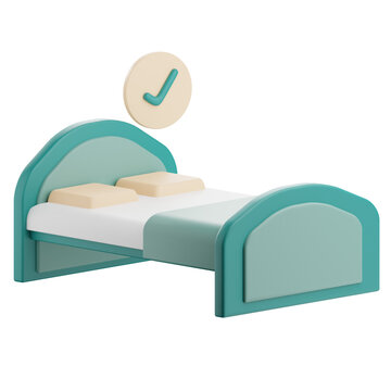 3d Render Sleep Icon On Bed