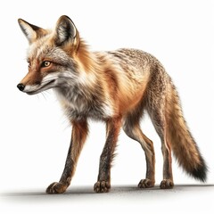 Fox isolated on white background (Generative AI)