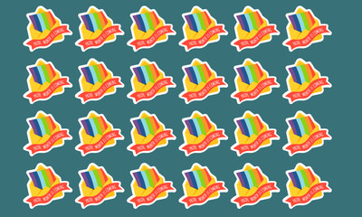 sticker label set of pride month vector flat design