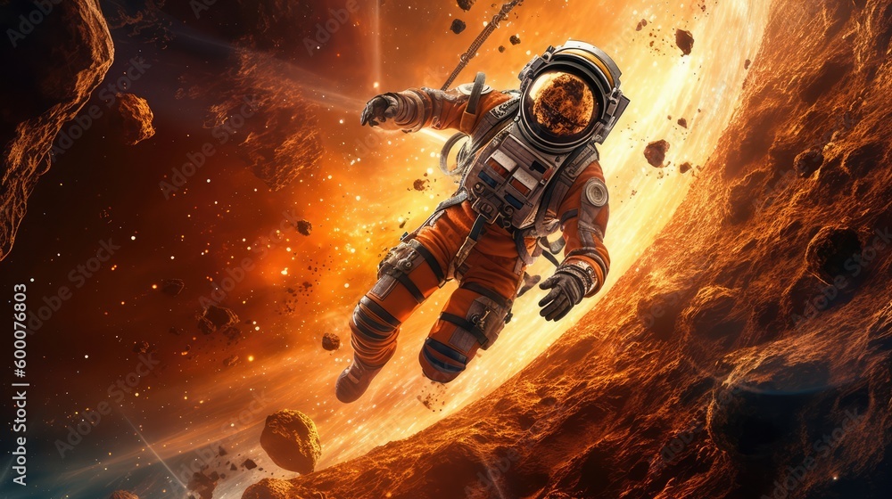 Poster astroniy exploring in deep space made with generative ai