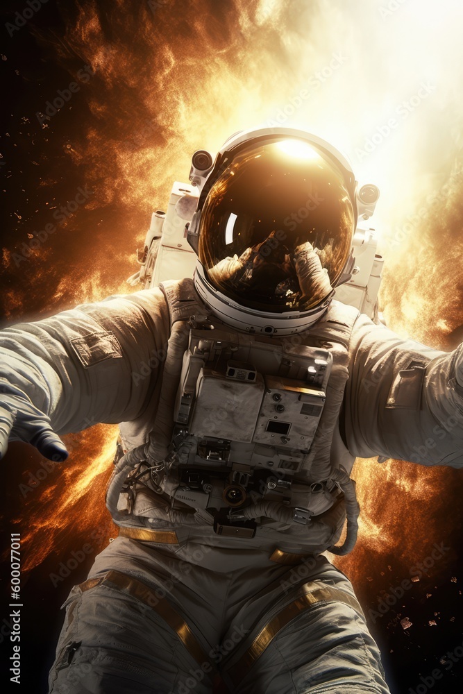 Poster astroniy exploring in deep space made with generative ai