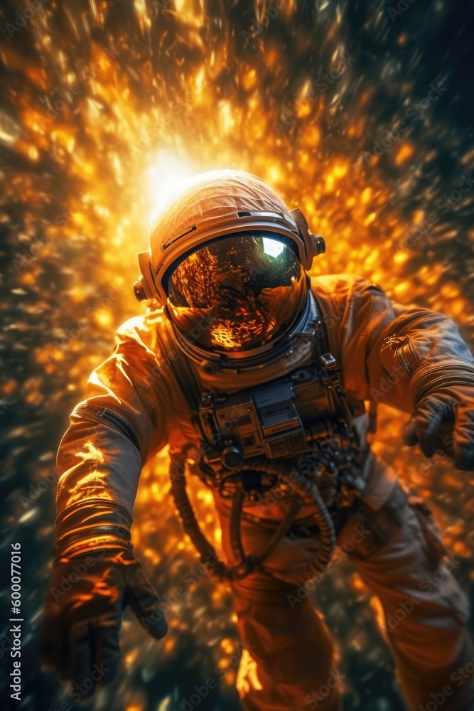 Poster astroniy exploring in deep space made with generative ai