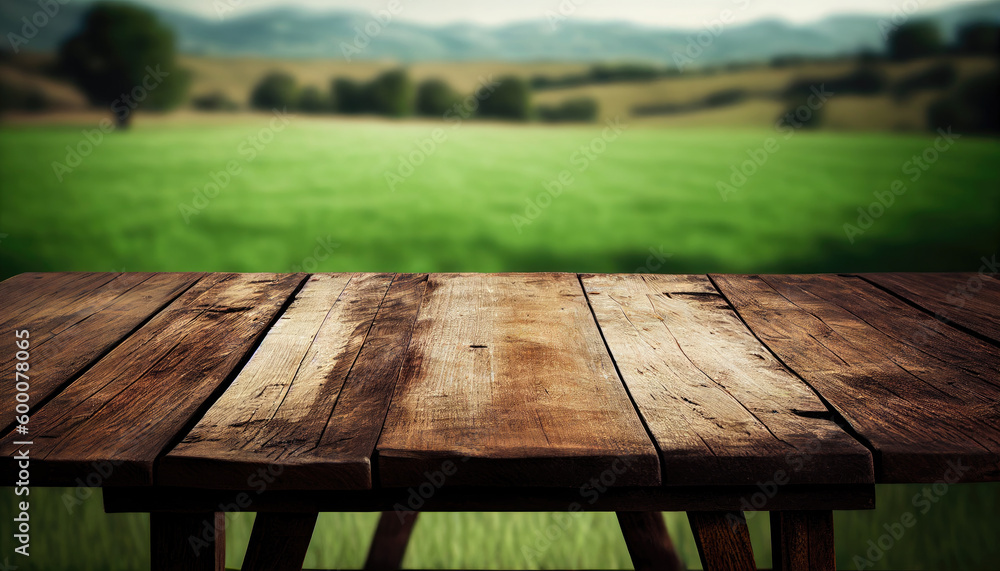 Wall mural Empty old wooden table background