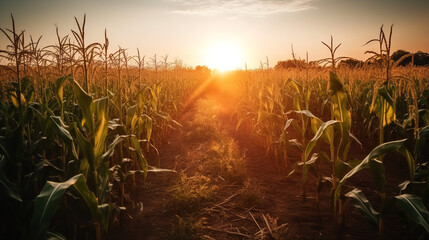 sunset over the field
