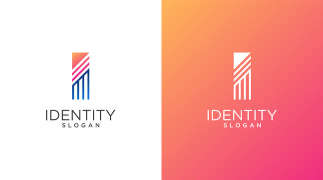 Letter I logo design for various types of businesses and company. colorful, modern, geometric letter I logo