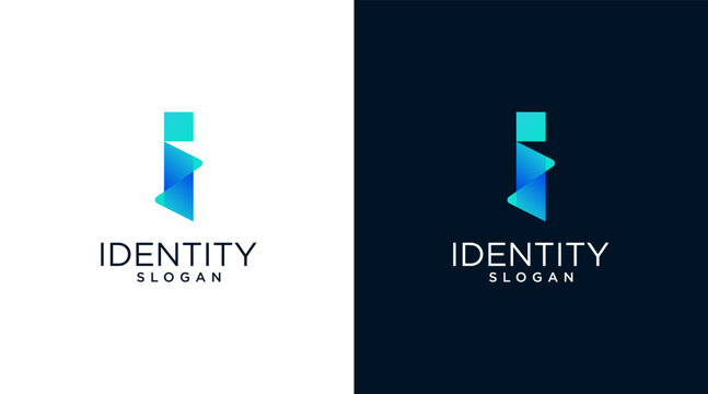 Letter I logo design for various types of businesses and company. colorful, modern, geometric letter I logo