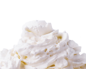 milkshake whipped cream close up on white