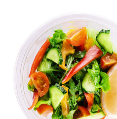 vegetable salad in a plastic container