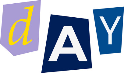 Day Magazine Cutout Lettering