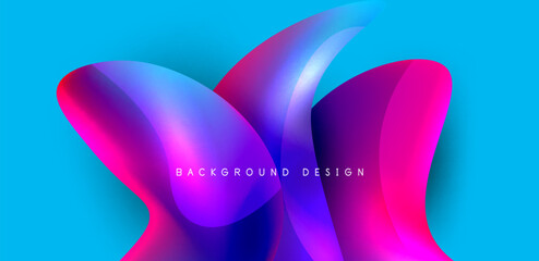 Fluid color liquid 3d elements abstract background